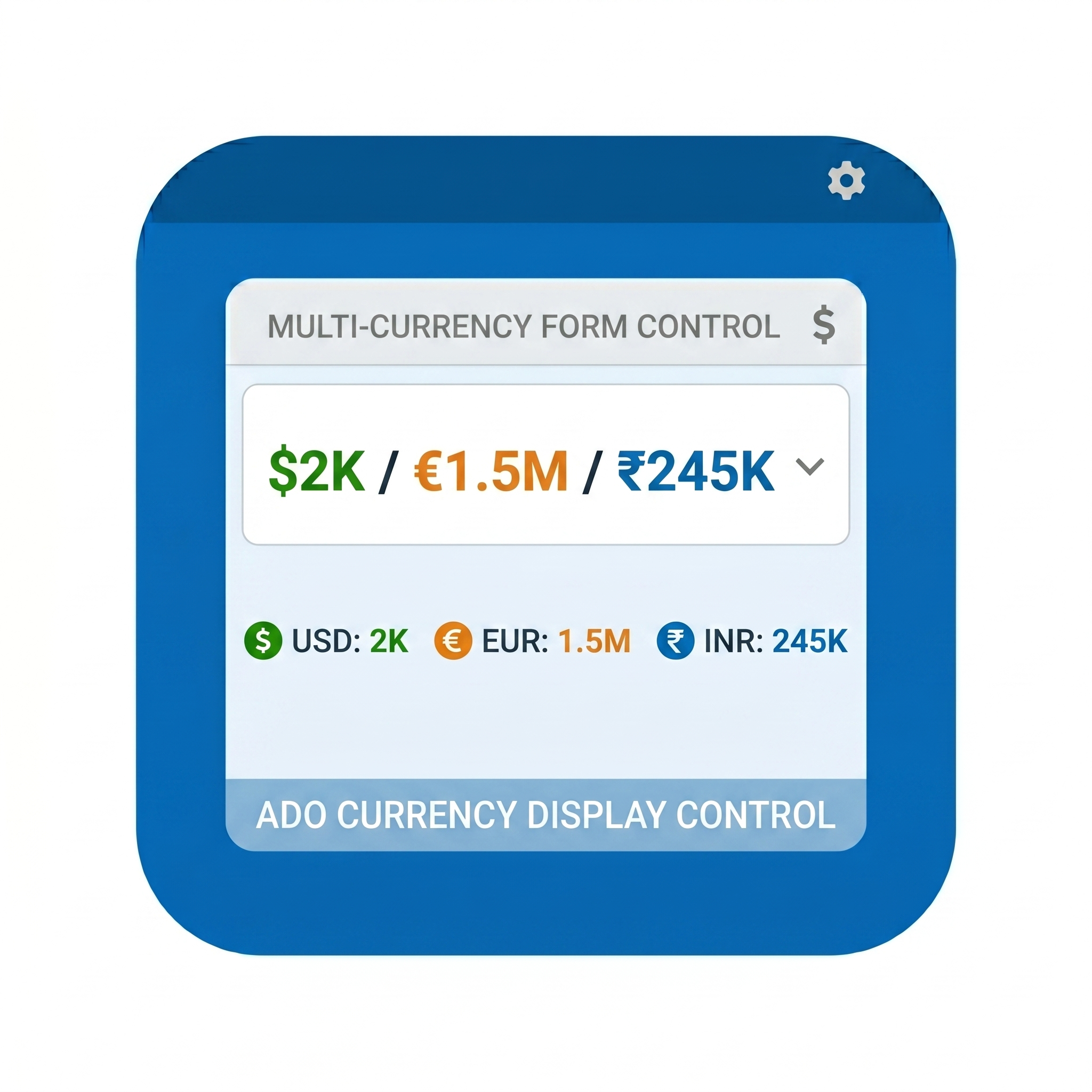 ADO Currency Display Control